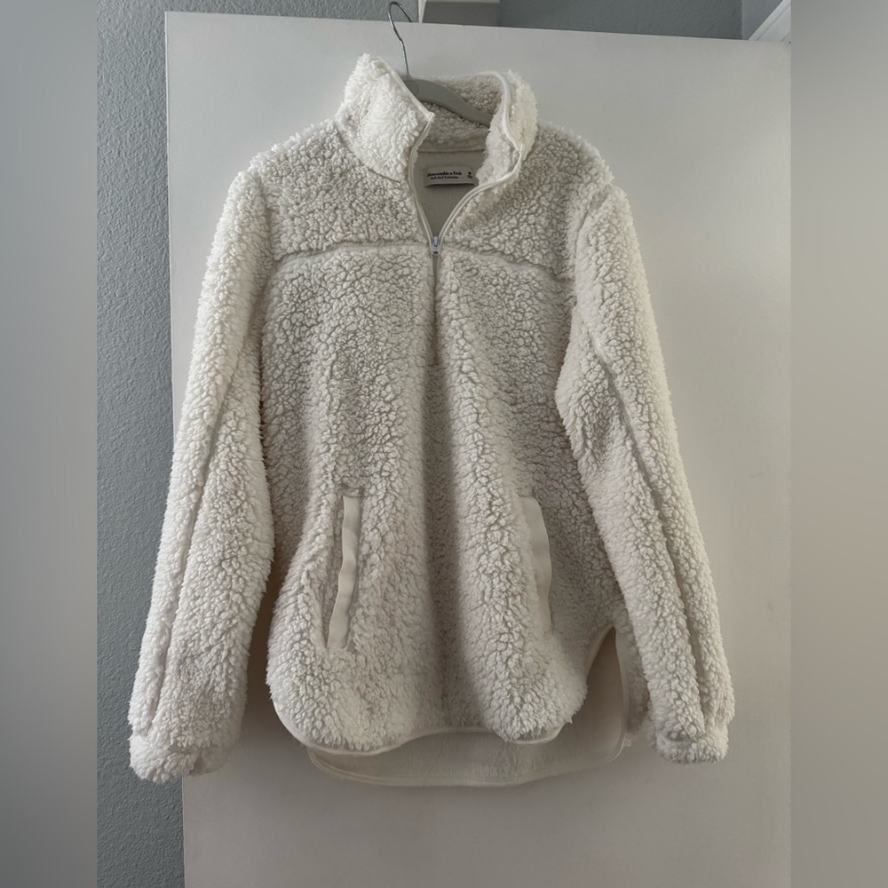 Abercrombie & Fitch Cream Teddy Jacket